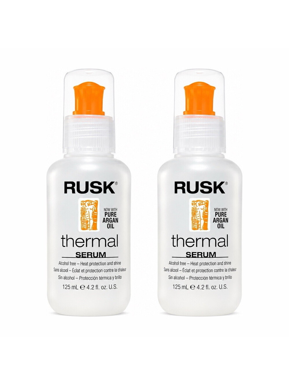 2x RUSK Thermal Serum Heat Protectant Argan Oil 4.2 fl oz 125ml Hair